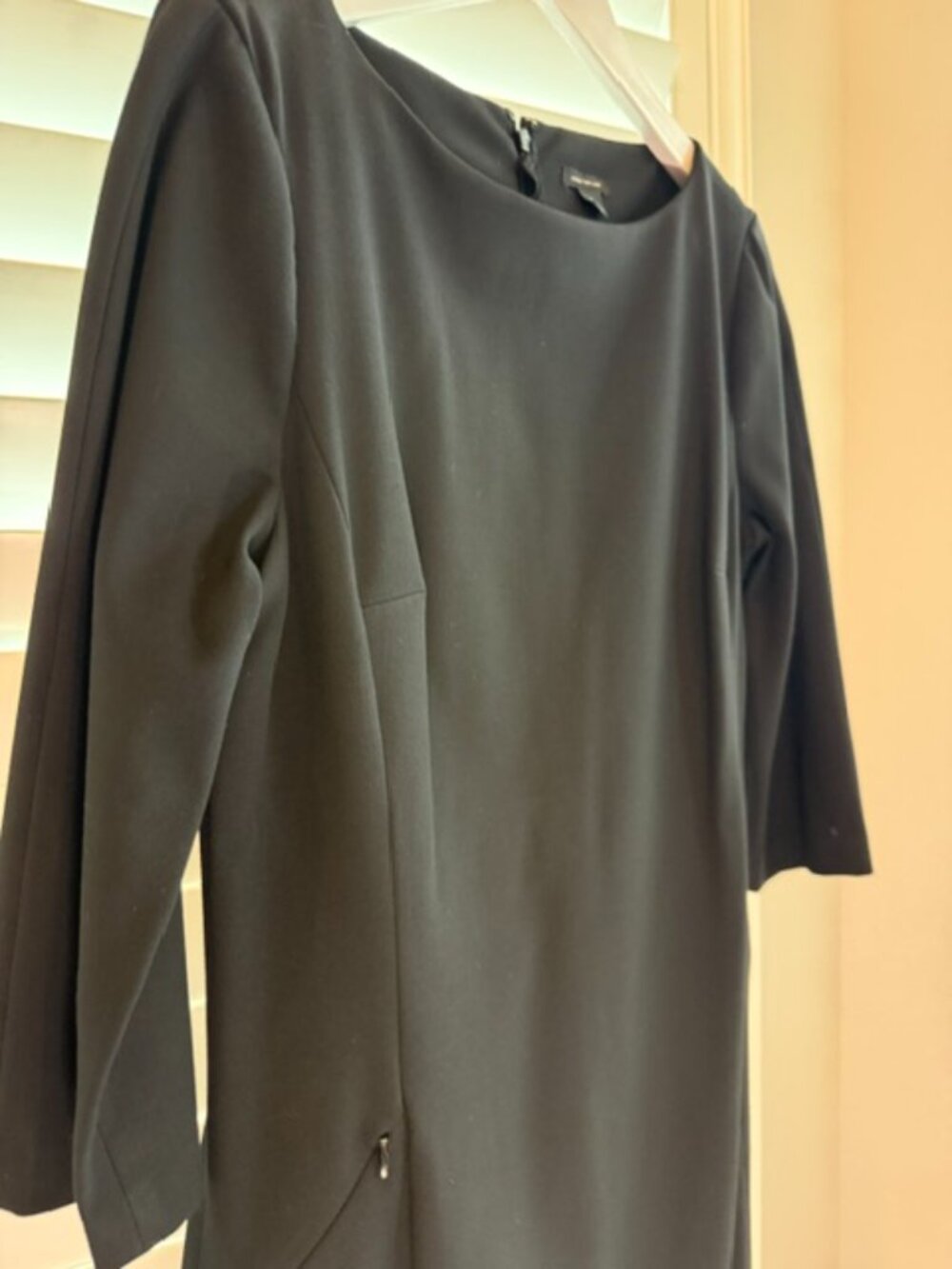 Ann Taylor Black Sheath Dress Size 10 3/4 Sleeve